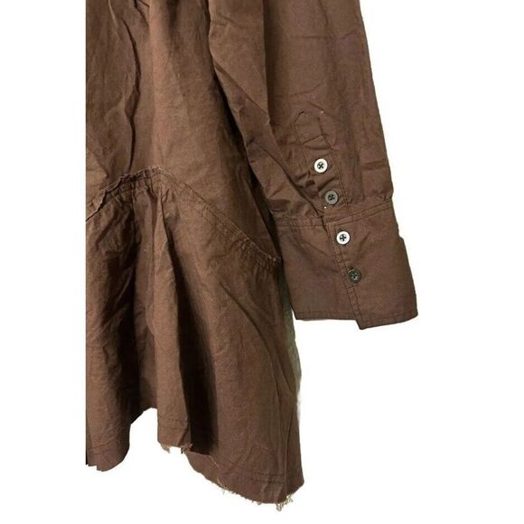 Free People Women Sz Medium Tunic We The Free Freya Poplin Oversized Button Top - Picture 3 of 15